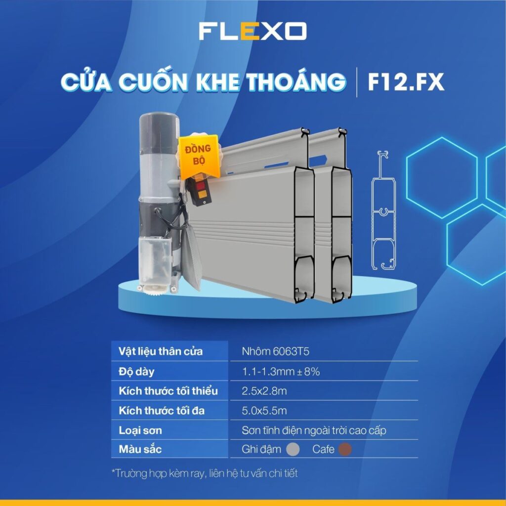 Cửa cuốn Flexo F12 đồng bộ motor 